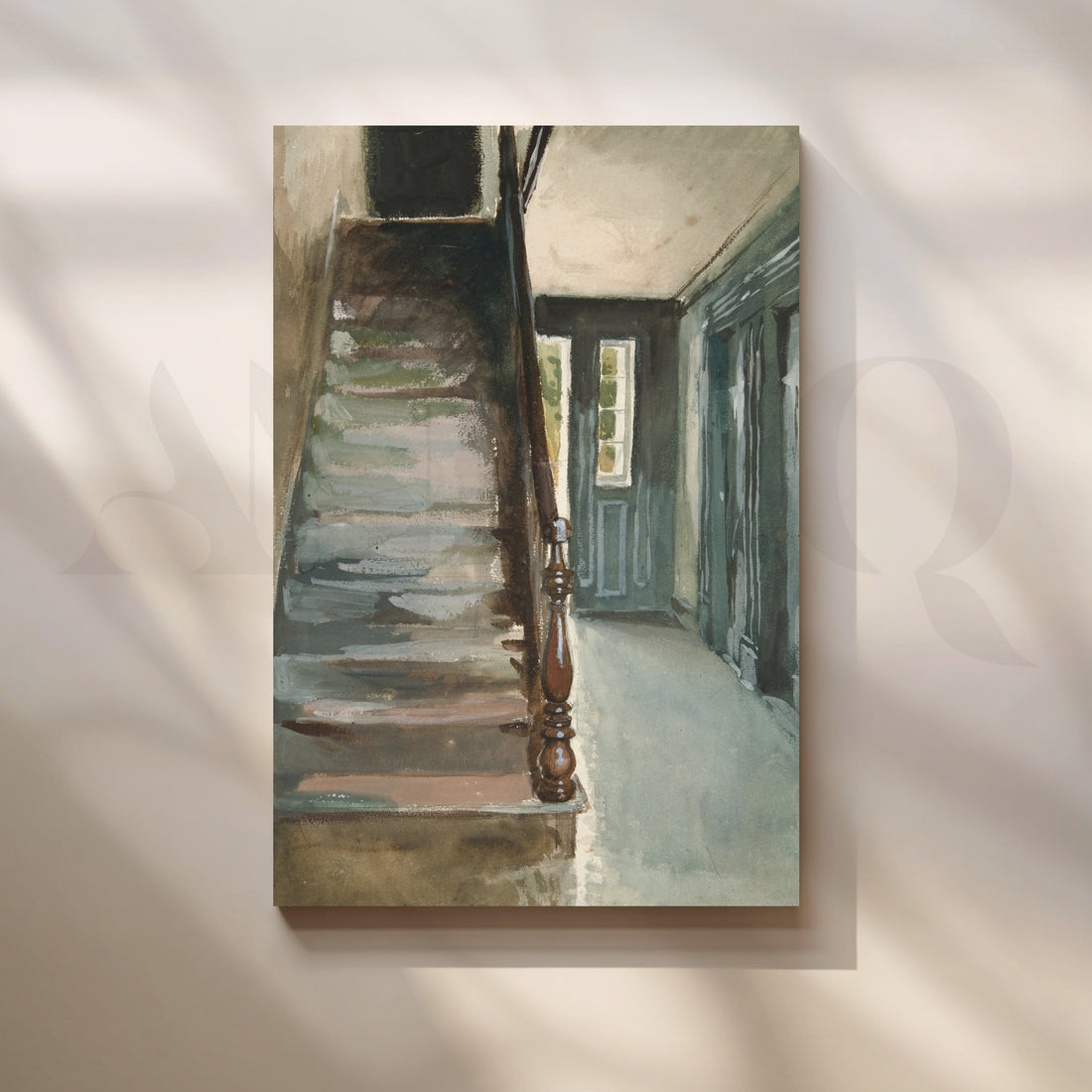 Stairway in Sunlight Canvas Artwork – Asha Art Studio
