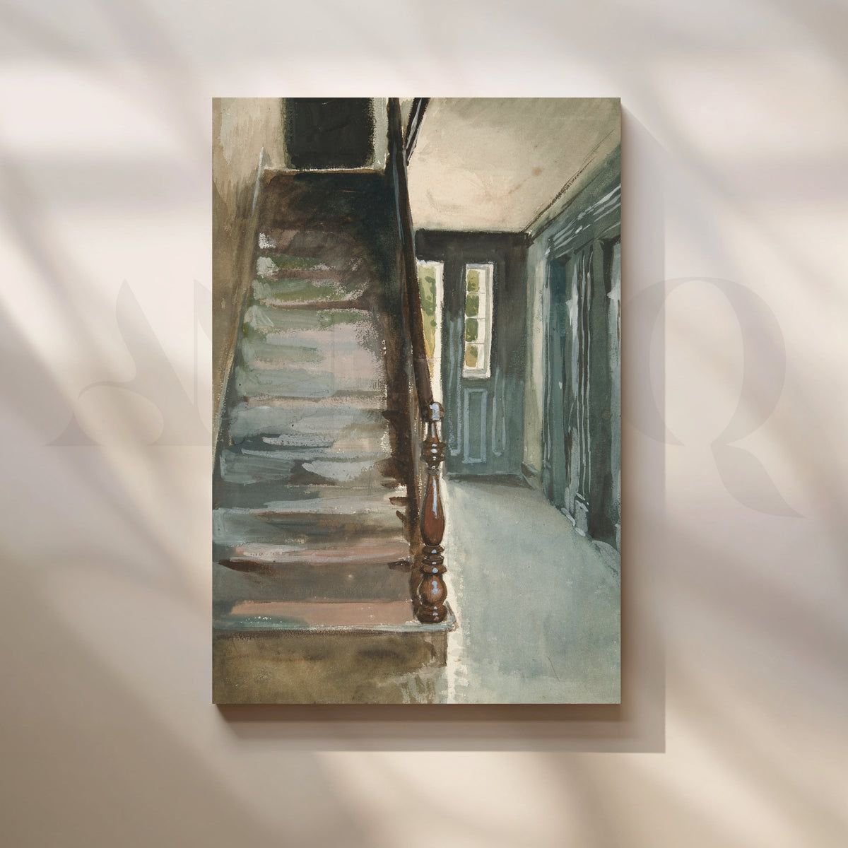 Stairway in Sunlight Canvas Artwork – Asha Art Studio