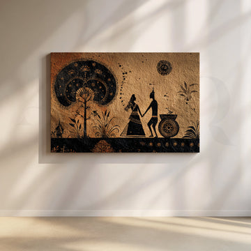 Rustic Rituals Canvas Artwork – Asha Art Studio