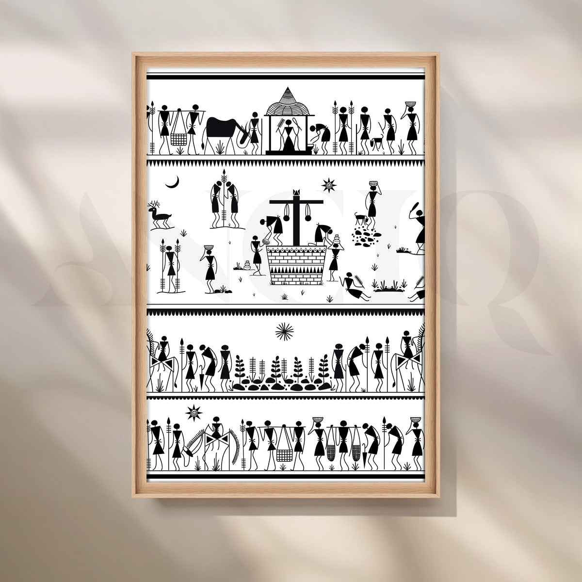 Village Life Chronicles Canvas Artwork – Asha Art Studio – Image 5