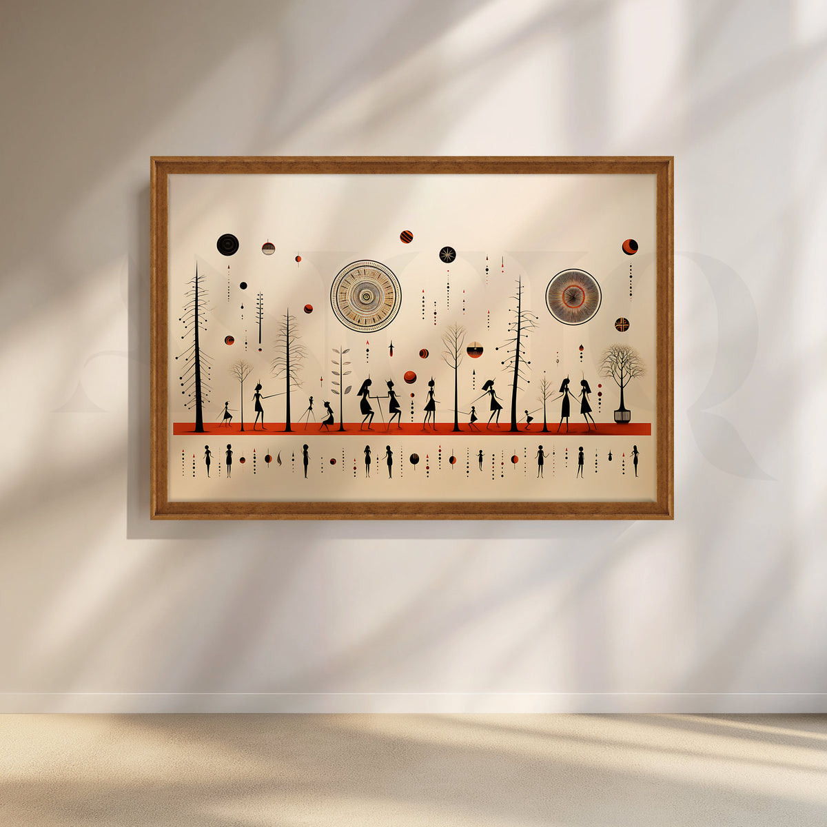 Celestial Lineage Warli Canvas Artwork – Asha Art Studio – Image 6