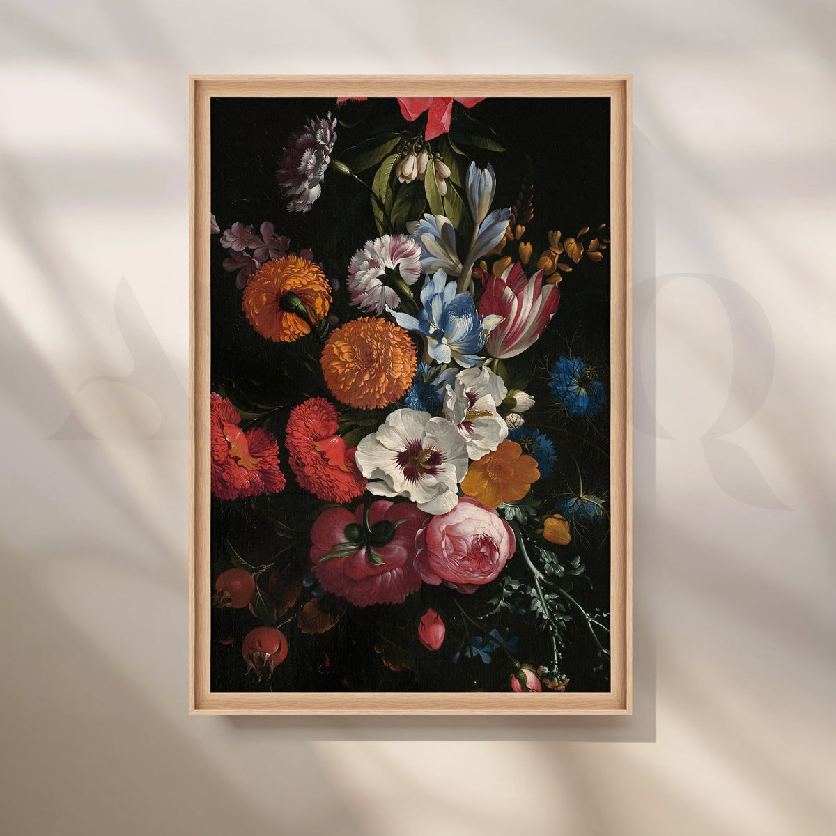 Floral Symphony on Black Canvas Artwork – Asha Art Studio – Image 5