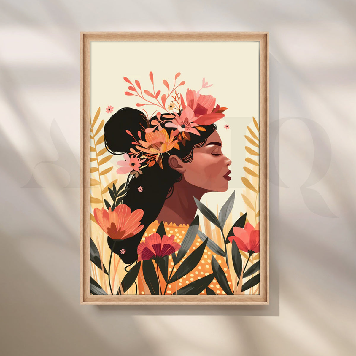 Tropical Turban Canvas Painting for Modern Living Room – Asha Art Studio – Image 5