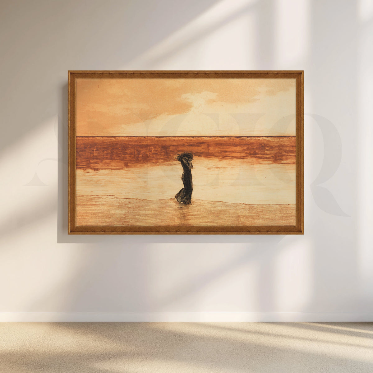 Solitary Shore at Dusk Canvas Artwork – Asha Art Studio – Image 6