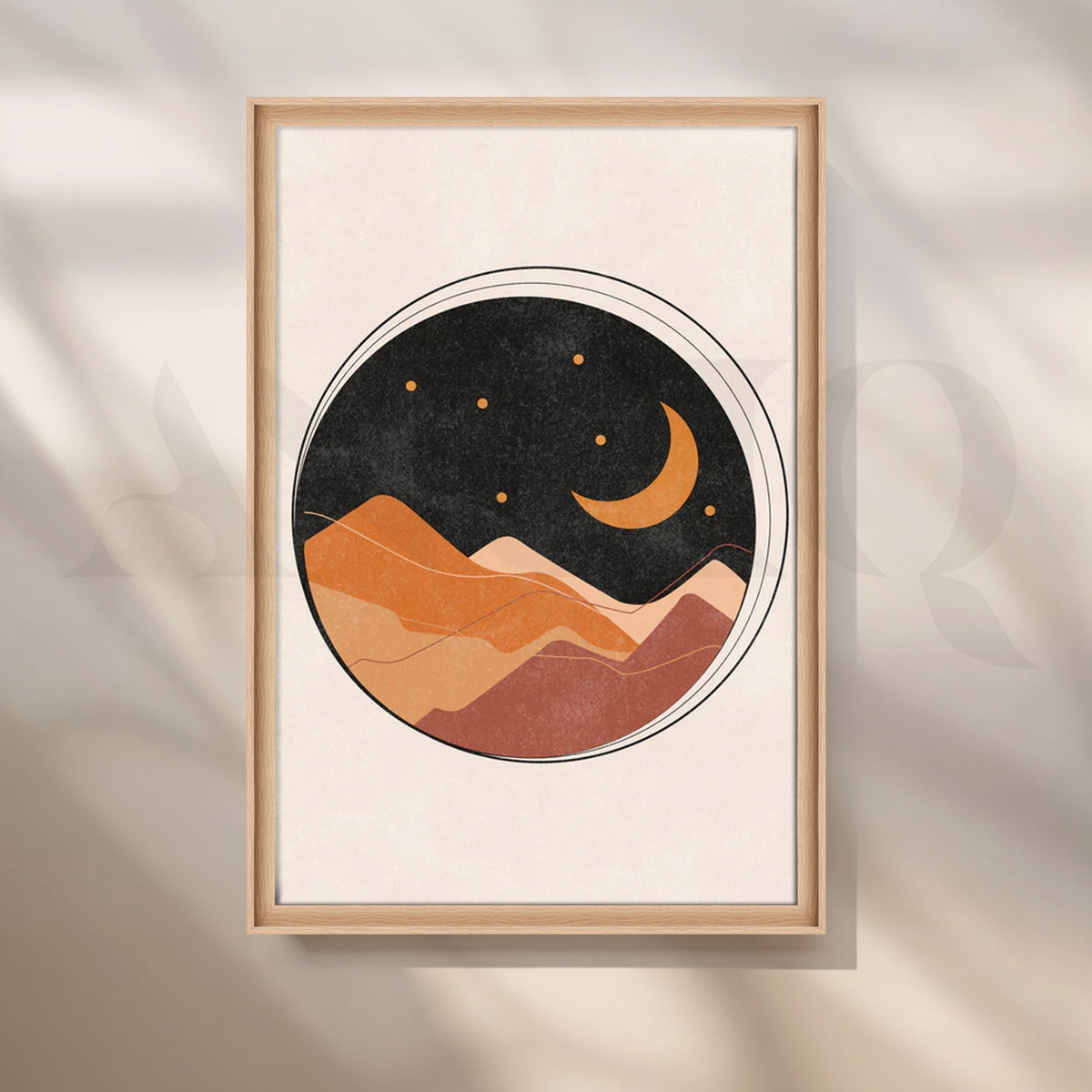 Desert Moonscape Canvas Painting for Boho Bedroom – Asha Art Studio – Image 5