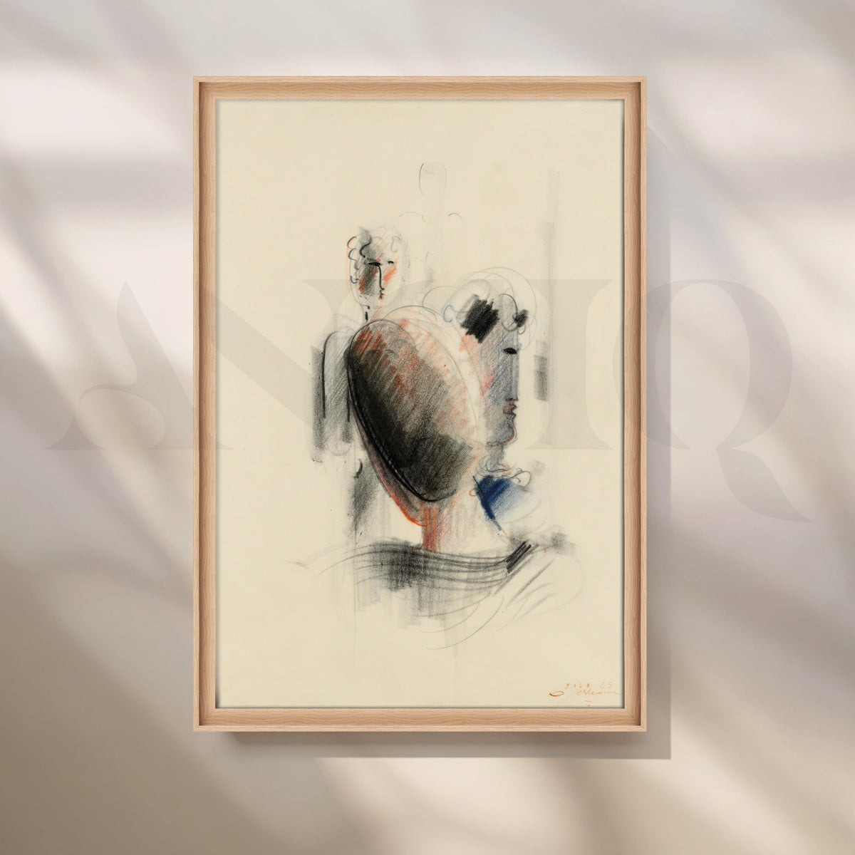 Chalk Portrait Study Canvas Artwork – Asha Art Studio – Image 5