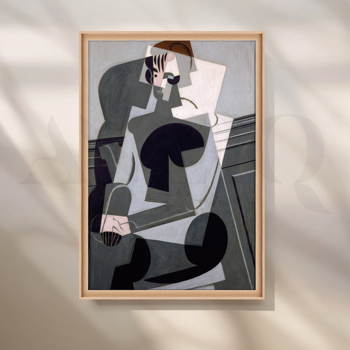 Cubist Woman in Grey Canvas Artwork – Asha Art Studio – Image 5