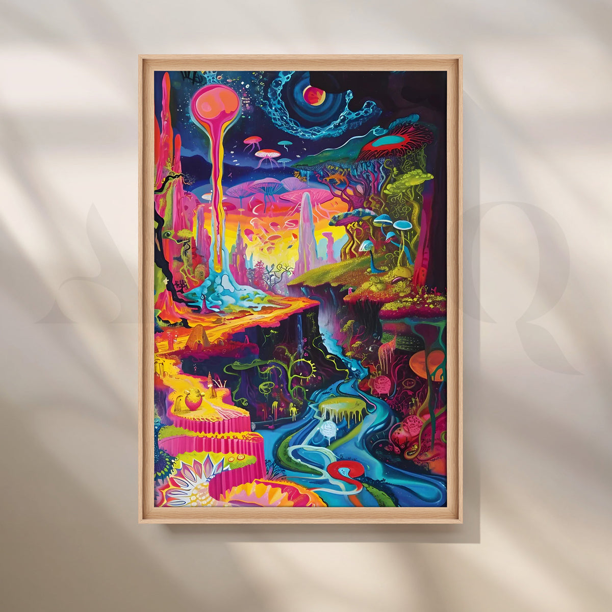 Cosmic Meltscape Canvas Painting for Home Office – Asha Art Studio – Image 5