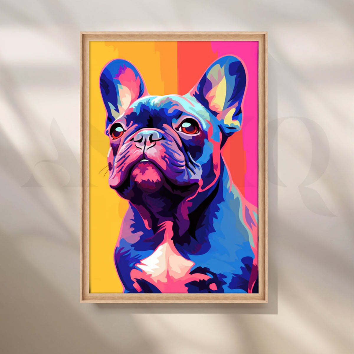 Neon Frenchie Pop Canvas Painting for Game Room or Teen Bedroom – Asha Art Studio – Image 5