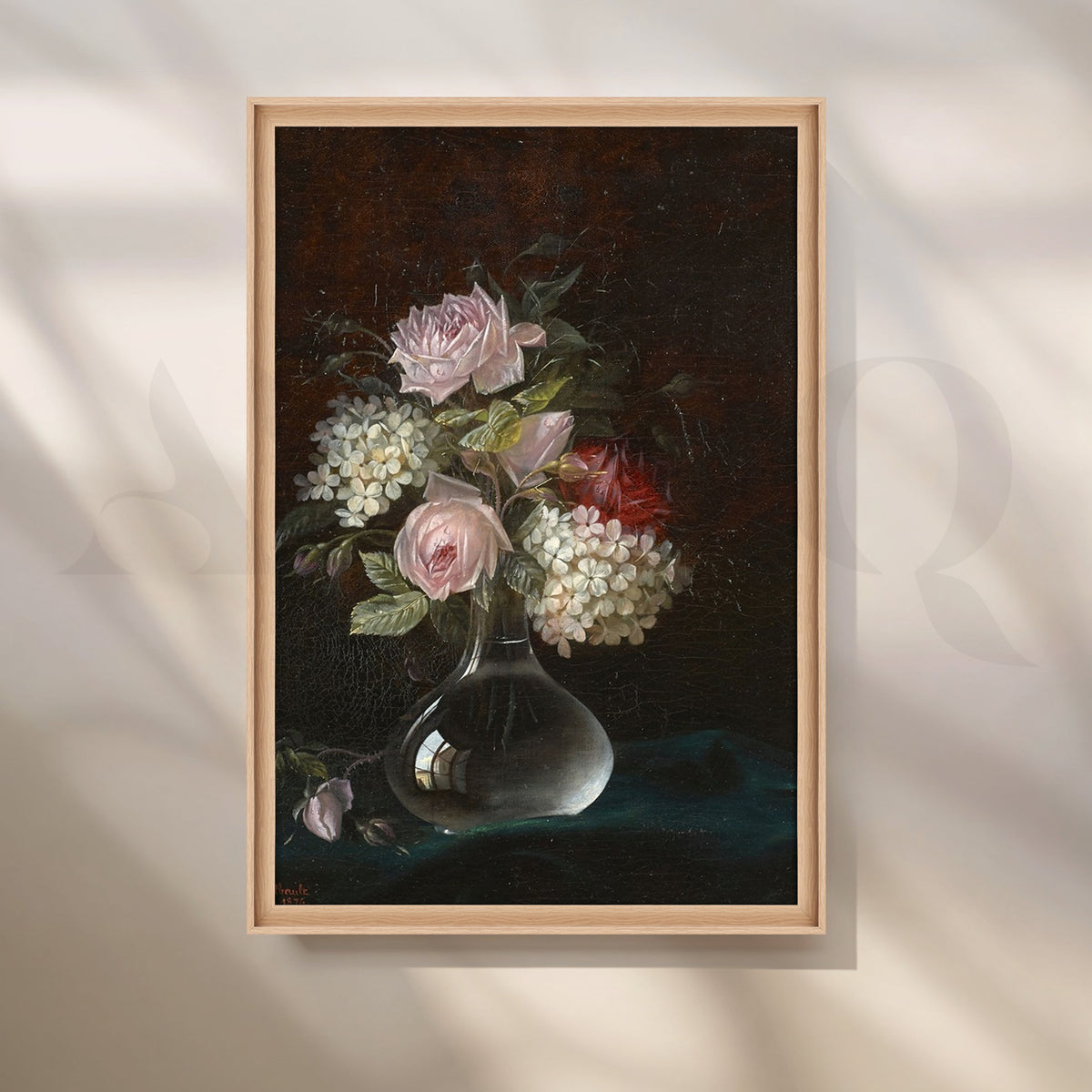 Blush Roses in Glass Vase Canvas Artwork – Asha Art Studio – Image 5