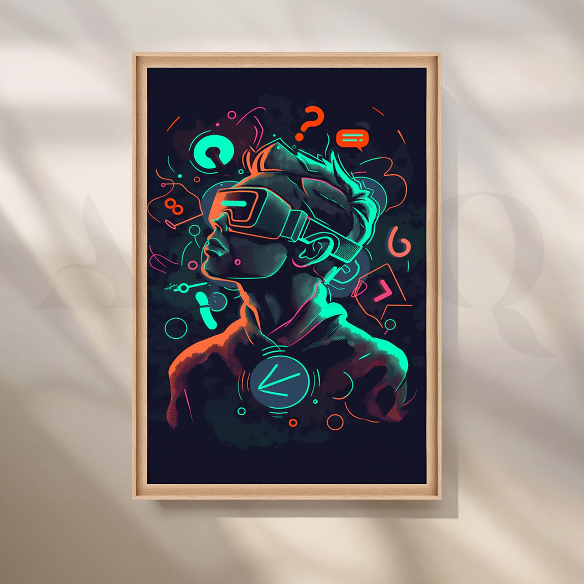 Neon VR Dreamer Canvas Painting for Gaming Room – Asha Art Studio – Image 5