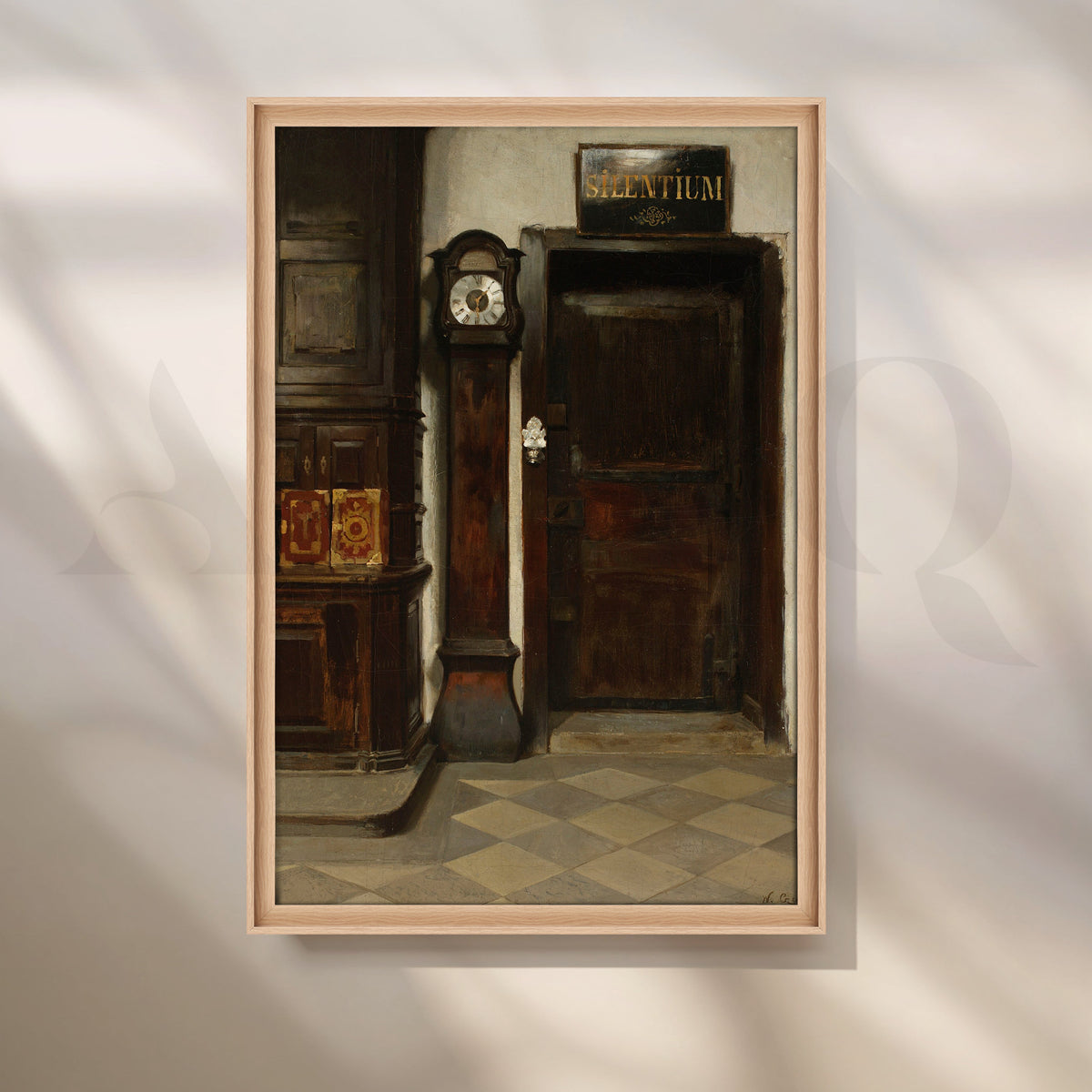 Silent Hallway with Clock Canvas Artwork – Asha Art Studio – Image 5