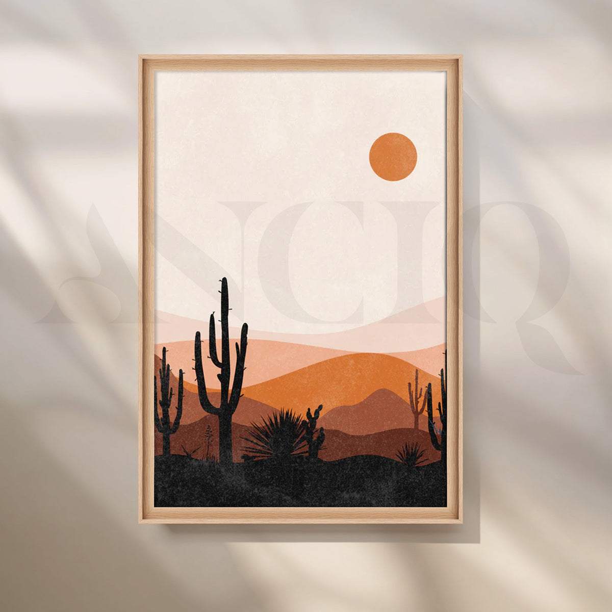 Cactus Sunset Dunes Canvas Painting for Modern Living Room – Asha Art Studio – Image 5