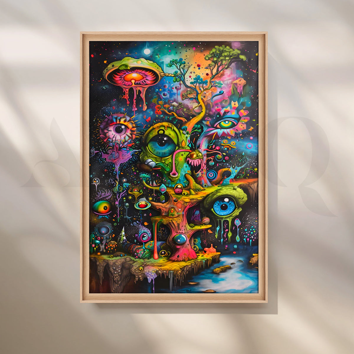 Psychedelic Dreamscape Canvas Painting for Game Room – Asha Art Studio – Image 5