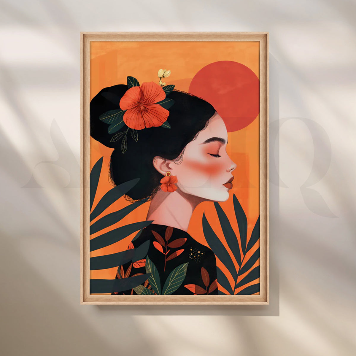 Hibiscus Dawn Canvas Painting for Dining Room – Asha Art Studio – Image 5