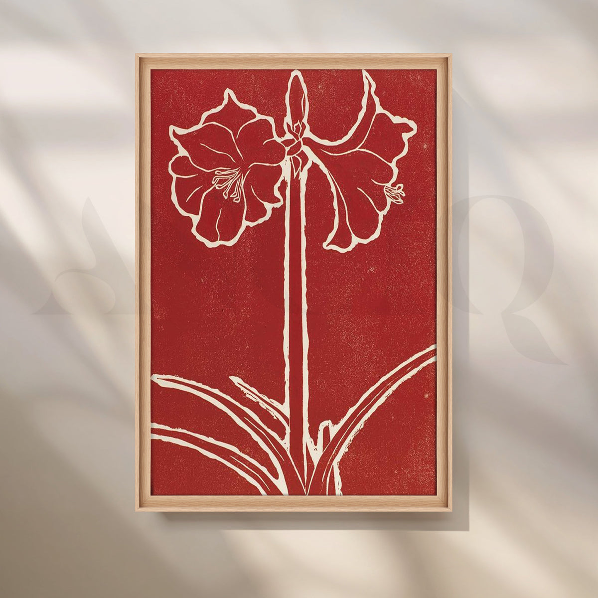 Crimson Blossom Canvas Artwork – Asha Art Studio – Image 5