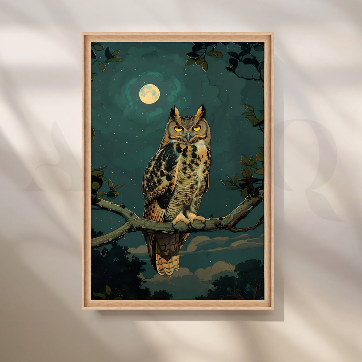 Moonlit Sentinel Canvas Painting for Bedroom – Asha Art Studio – Image 5