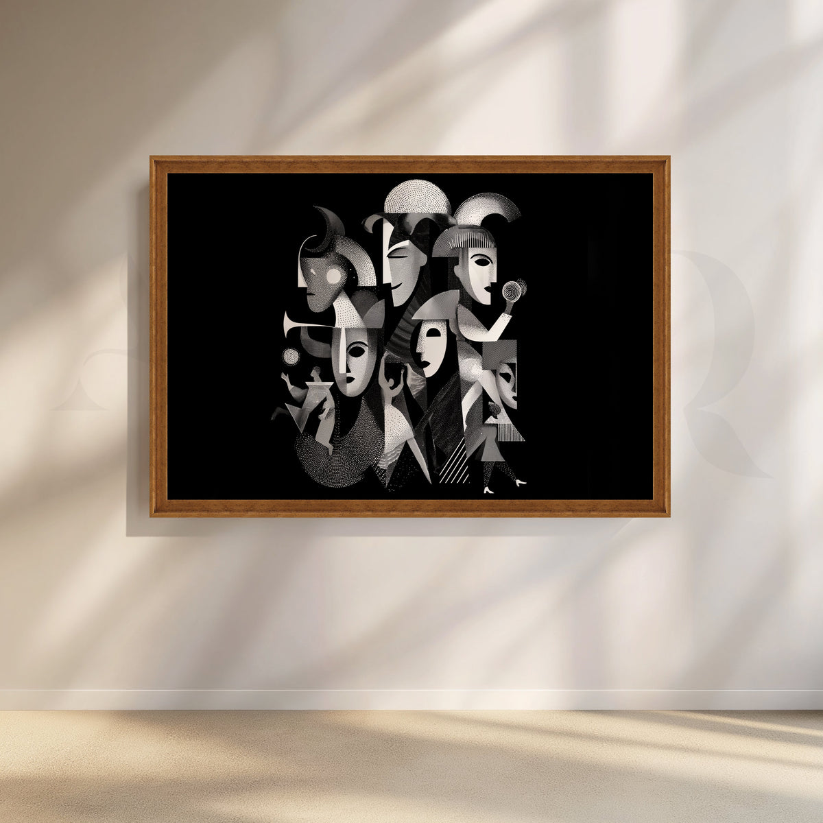 Cubist Noir Ensemble Canvas Artwork – Asha Art Studio – Image 6