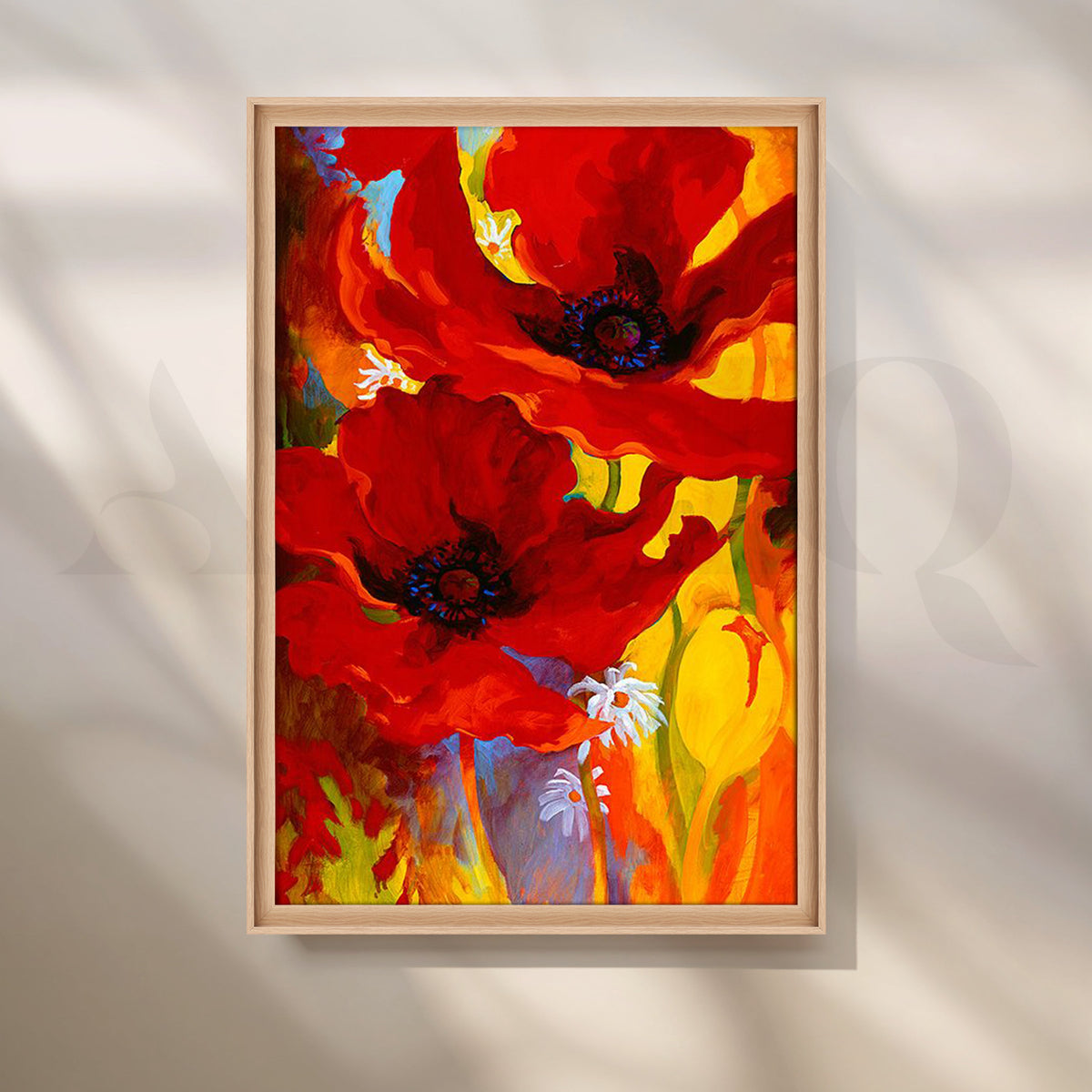 Crimson Bloomscape Canvas Artwork – Asha Art Studio – Image 5