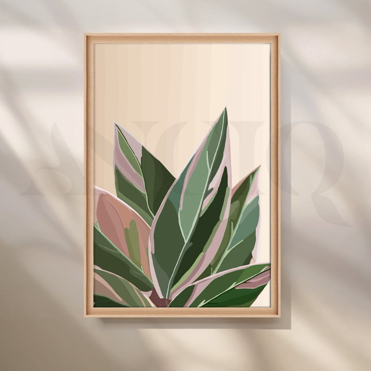 Tropical Pink Leaves Canvas Artwork – Asha Art Studio – Image 5