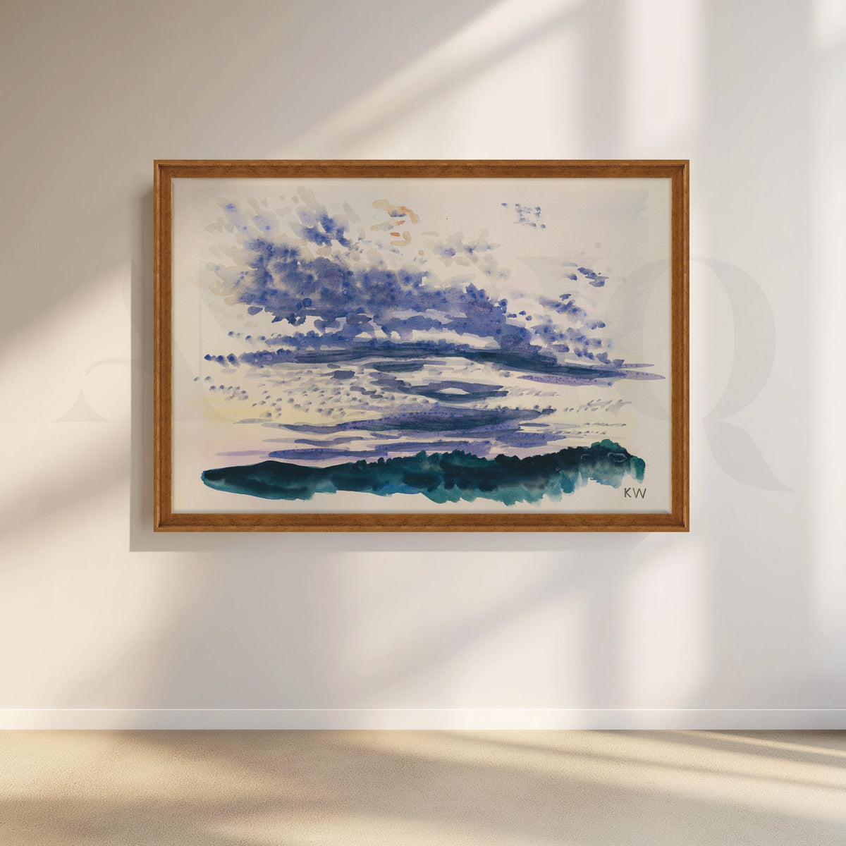 Lavender Sky Over the Bay Canvas Artwork – Asha Art Studio – Image 6