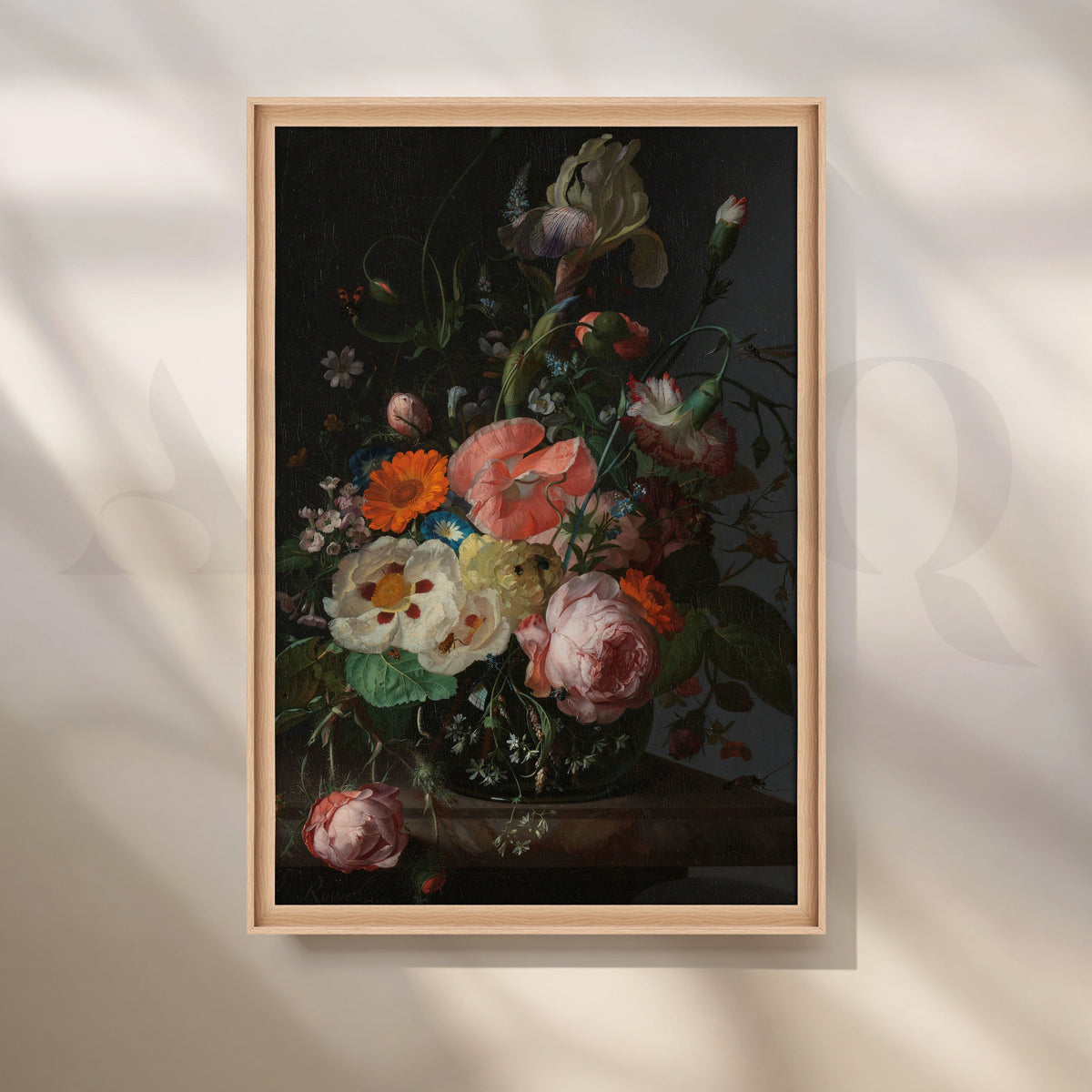 Dark Floral Elegance Canvas Artwork – Asha Art Studio – Image 5