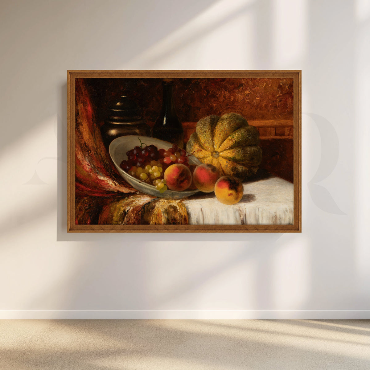 Melon and Peaches Still Life Canvas Artwork – Asha Art Studio – Image 6