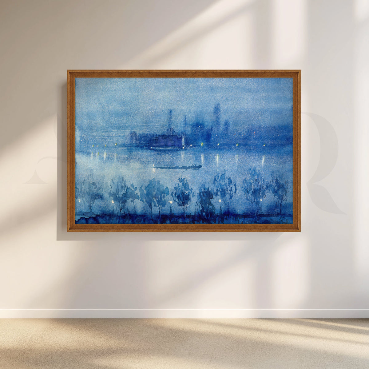 Midnight River Lights Canvas Artwork – Asha Art Studio – Image 6