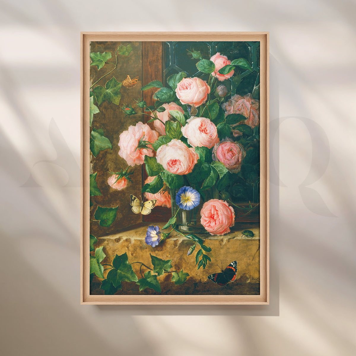 Blossoming Roses and Butterflies Canvas Artwork – Asha Art Studio – Image 5