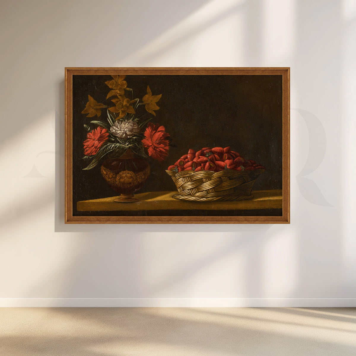 Basket of Strawberries and Flowers Canvas Artwork – Asha Art Studio – Image 6