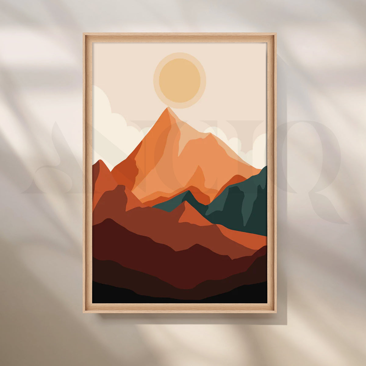 Terracotta Summit Canvas Painting for Home Office – Asha Art Studio – Image 5