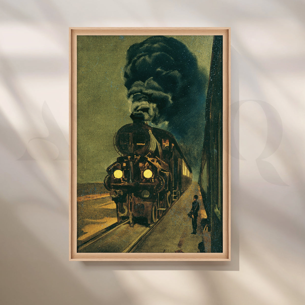 Steam Train at Dusk Canvas Artwork – Asha Art Studio – Image 5