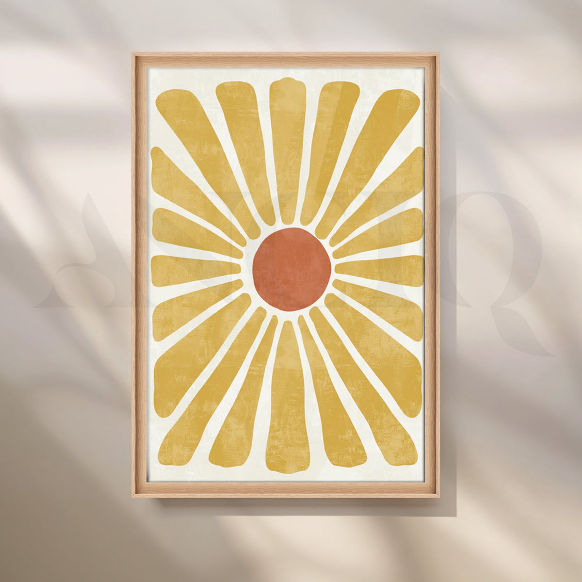 Sunburst Daisy Canvas Painting for Bright Boho Living Rooms – Asha Art Studio – Image 5
