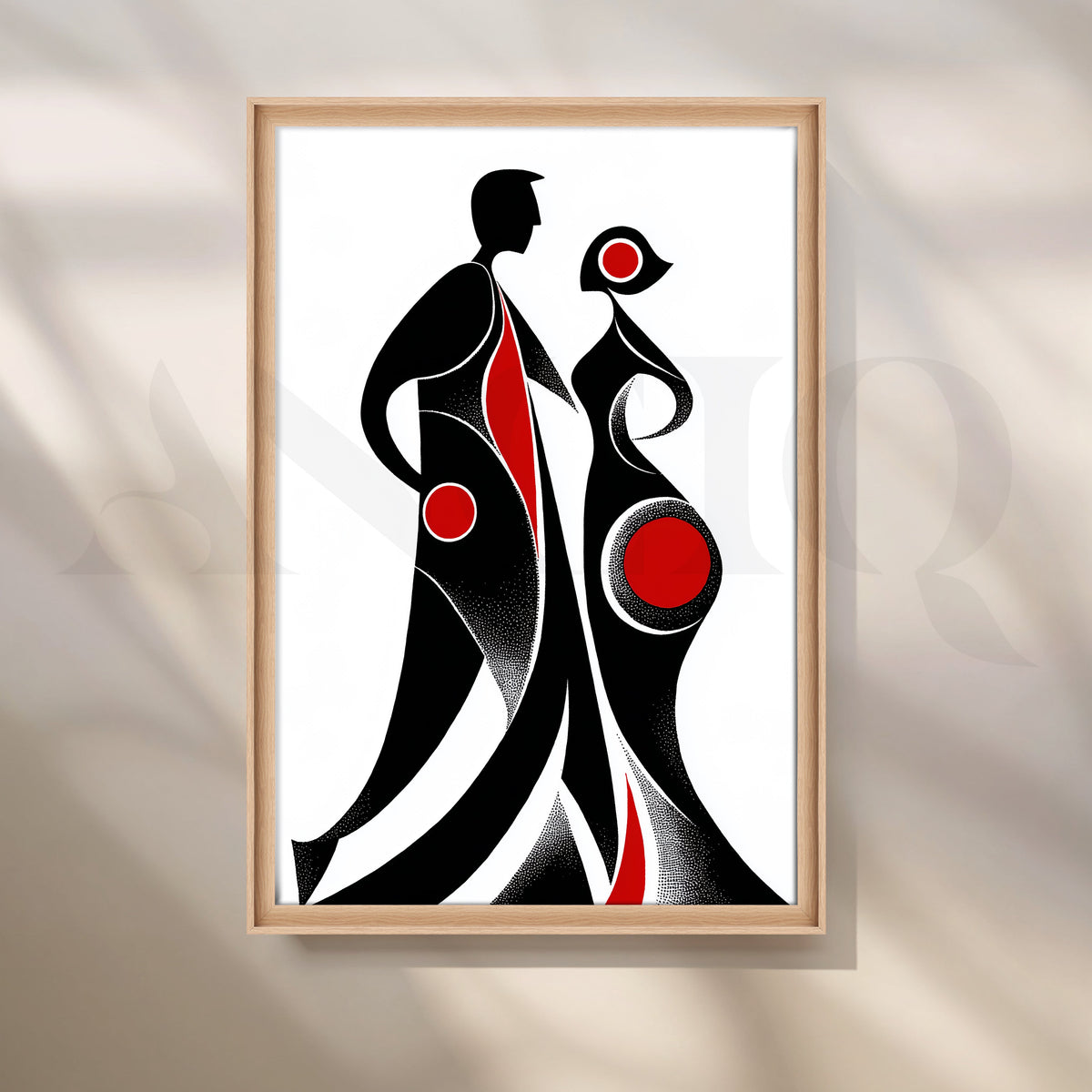Abstract Couple Silhouette Canvas – Asha Art Studio – Image 5