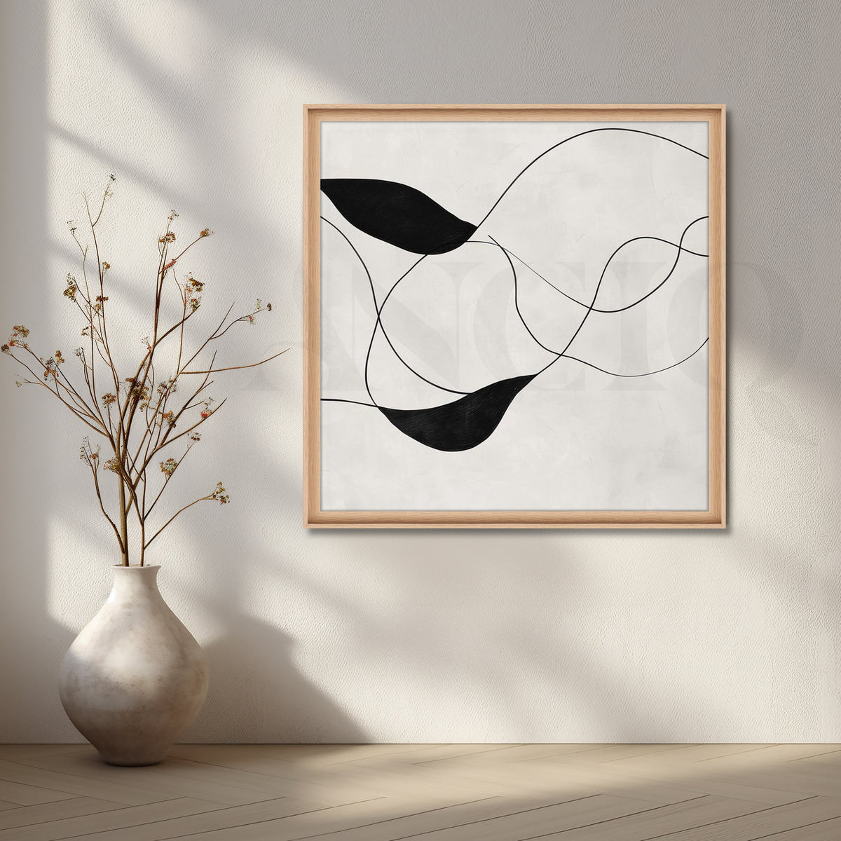 Monochrome Flow Canvas Artwork – Asha Art Studio – Image 5