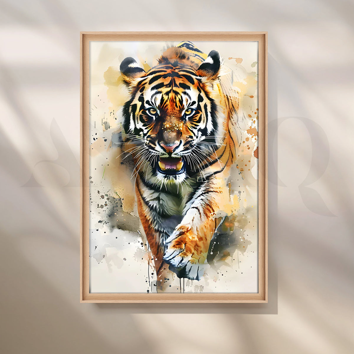 Wild Tiger Charge Canvas Painting for Living Room – Asha Art Studio – Image 5