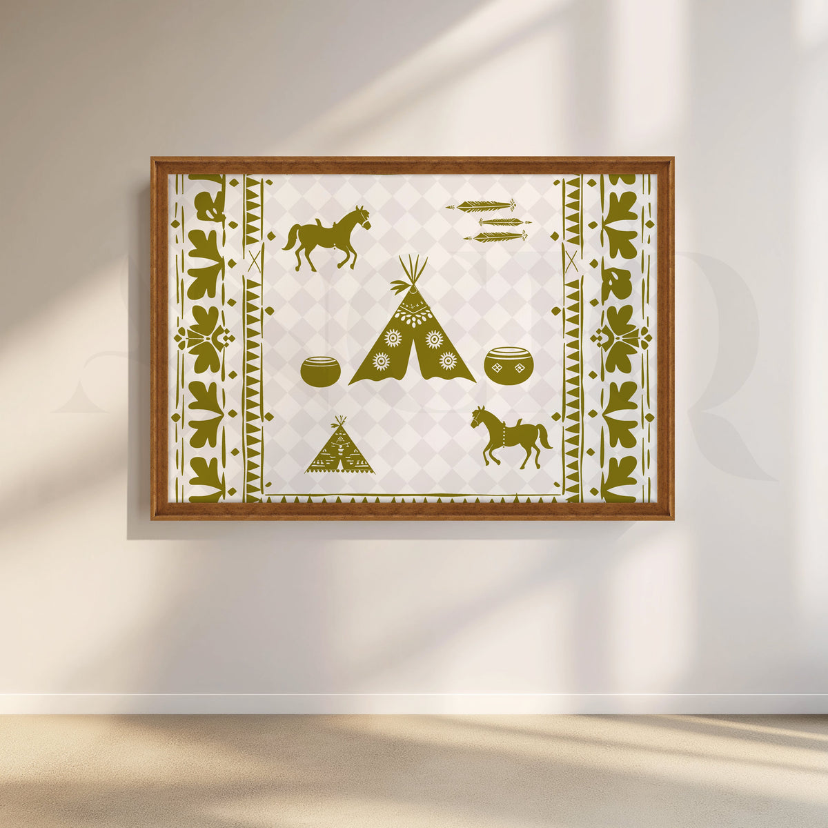 Tribal Horses & Tents Canvas Artwork – Asha Art Studio – Image 6