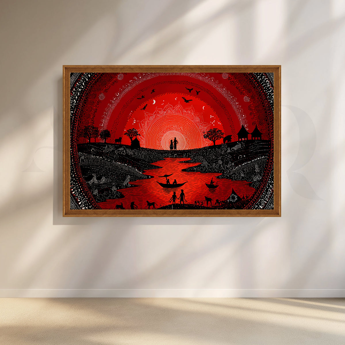 Crimson River Festival Canvas Artwork – Asha Art Studio – Image 6
