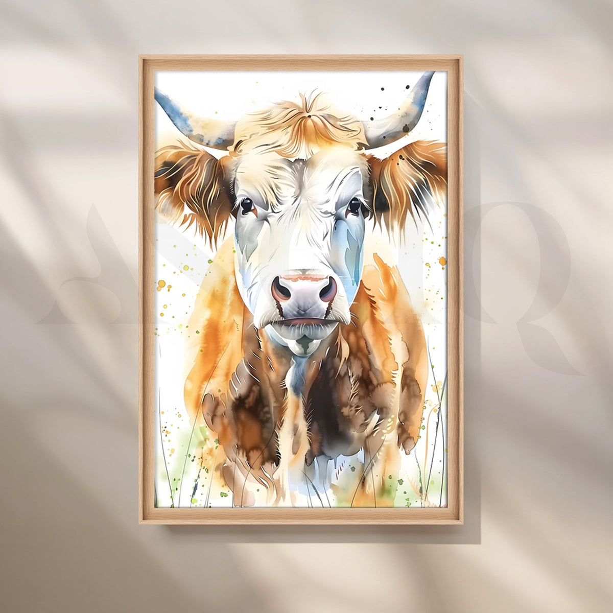 Gentle Highland Cow Canvas Painting for Farmhouse Kitchen – Asha Art Studio – Image 5