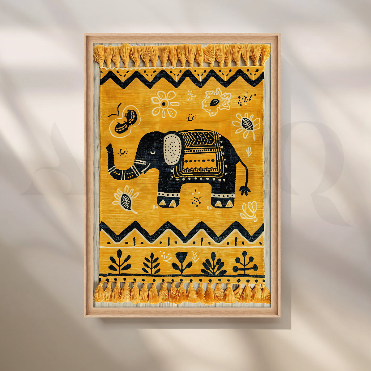 Golden Festive Elephant Canvas Artwork – Asha Art Studio – Image 5