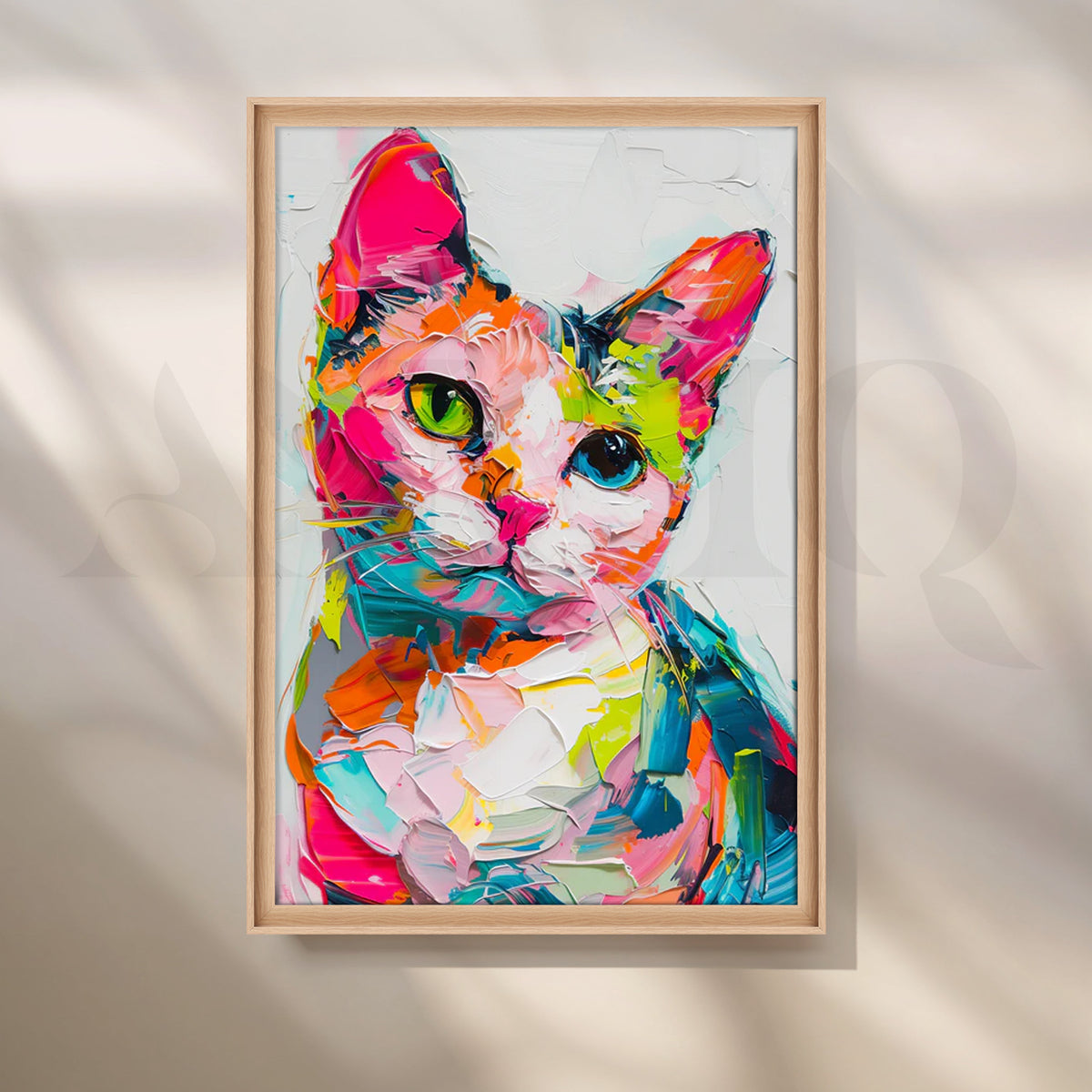 Pop Palette Kitty Canvas Painting for Kids’ Room – Asha Art Studio – Image 5