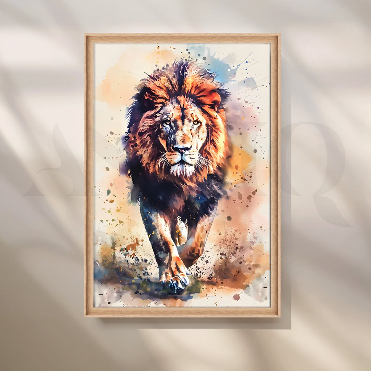 Majestic Lion Stride Canvas Painting for Office – Asha Art Studio – Image 5