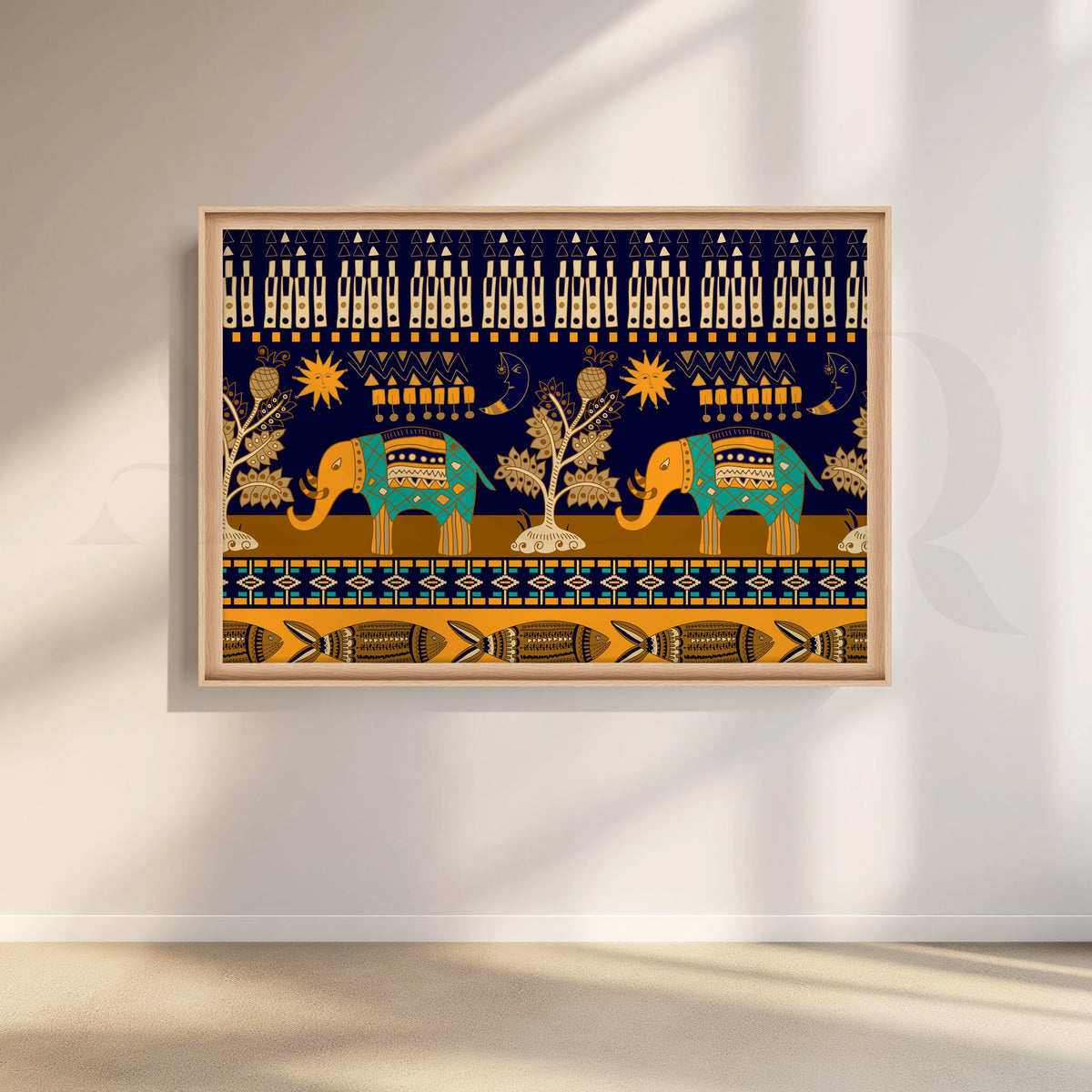 Royal Elephants Canvas Artwork for Bedroom – Asha Art Studio – Image 5