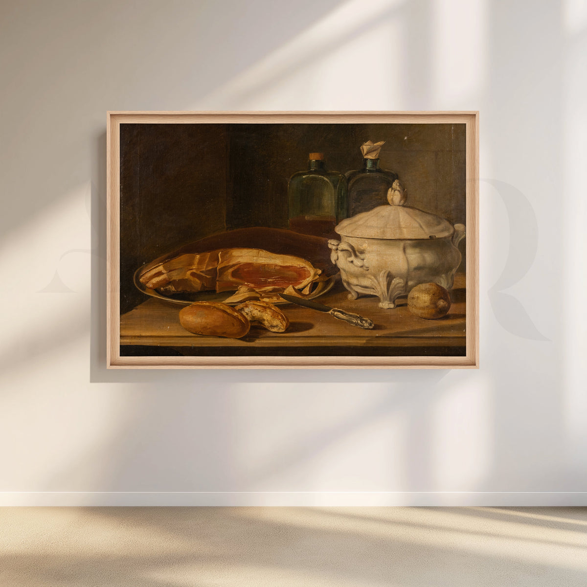 Still Life with Ham and Pottery Canvas Artwork – Asha Art Studio – Image 5