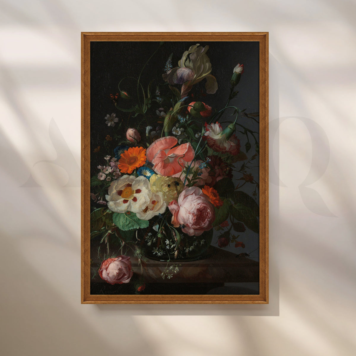 Dark Floral Elegance Canvas Artwork – Asha Art Studio – Image 6