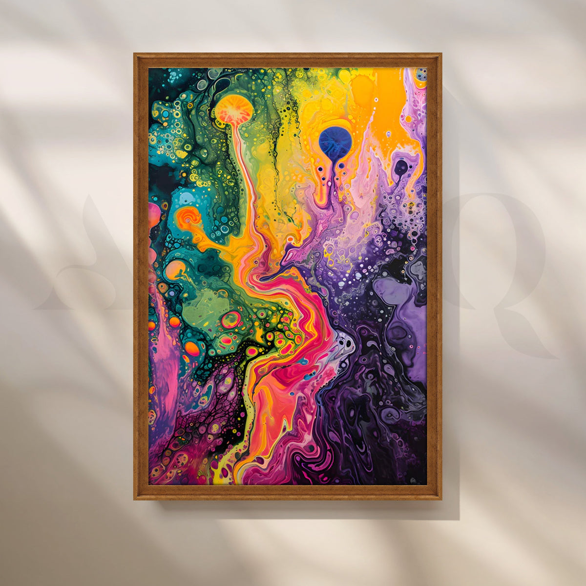 Neon Nebula Pour Canvas Painting for Modern Living Room – Asha Art Studio – Image 6
