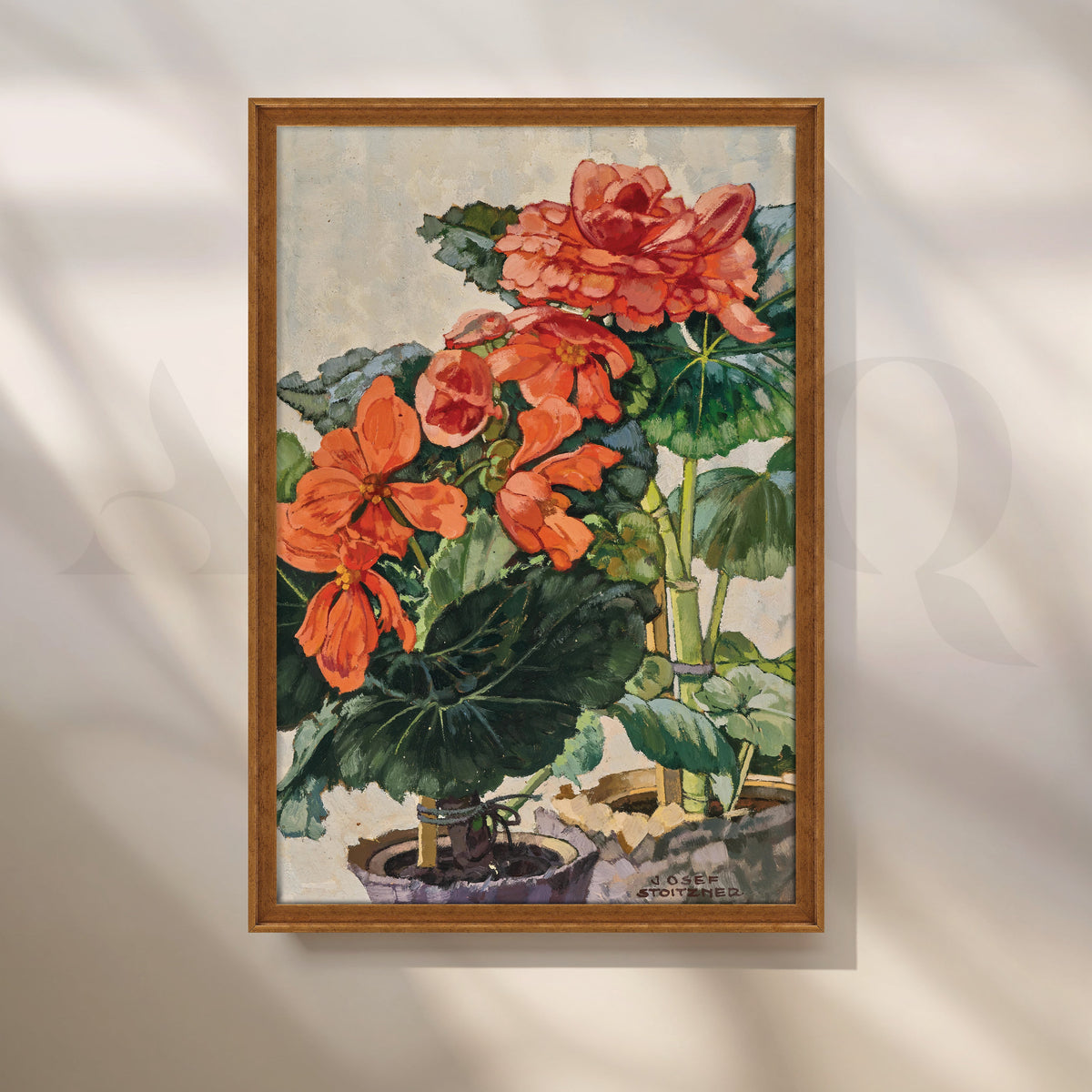 Orange Begonias Canvas Artwork – Asha Art Studio – Image 6