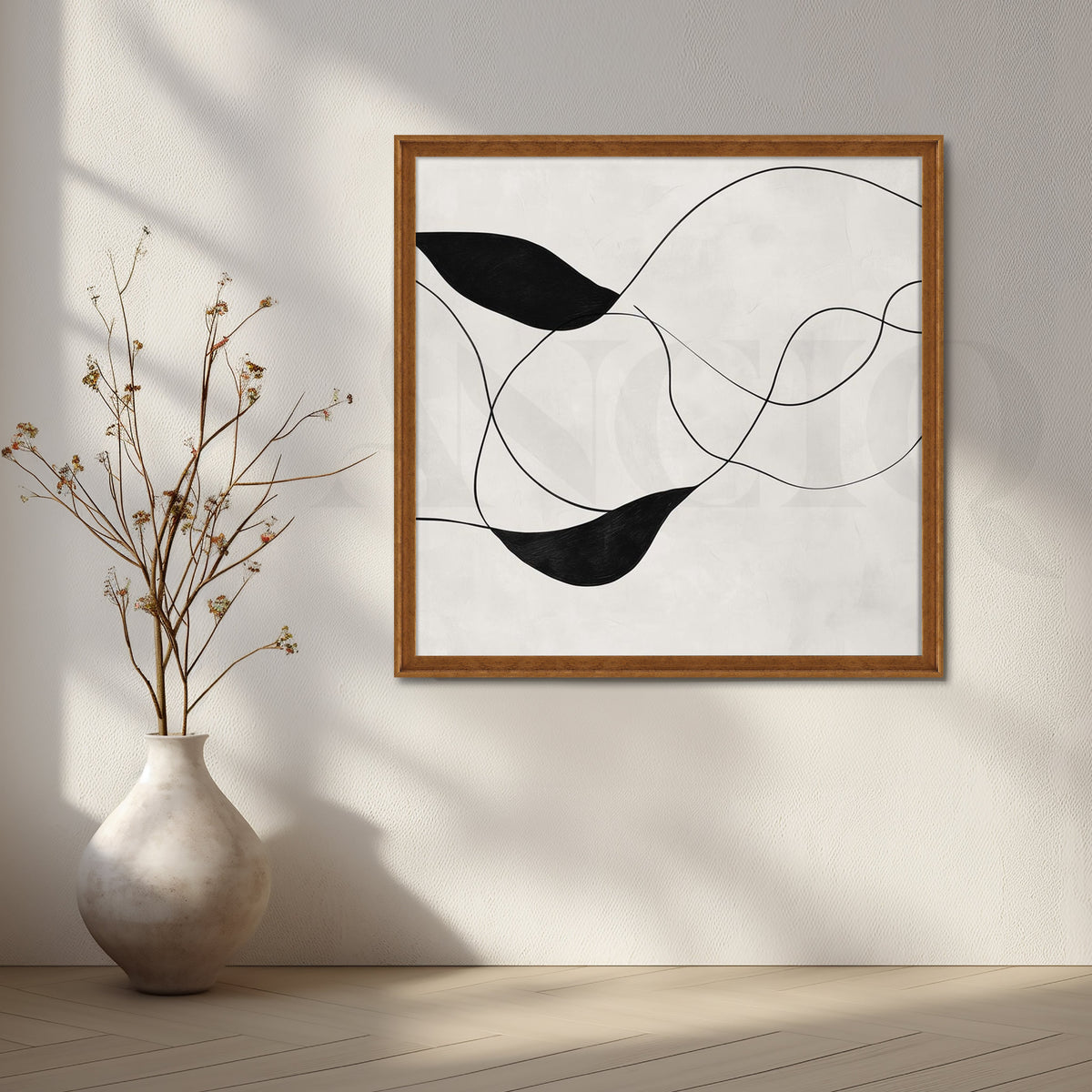 Monochrome Flow Canvas Artwork – Asha Art Studio – Image 6