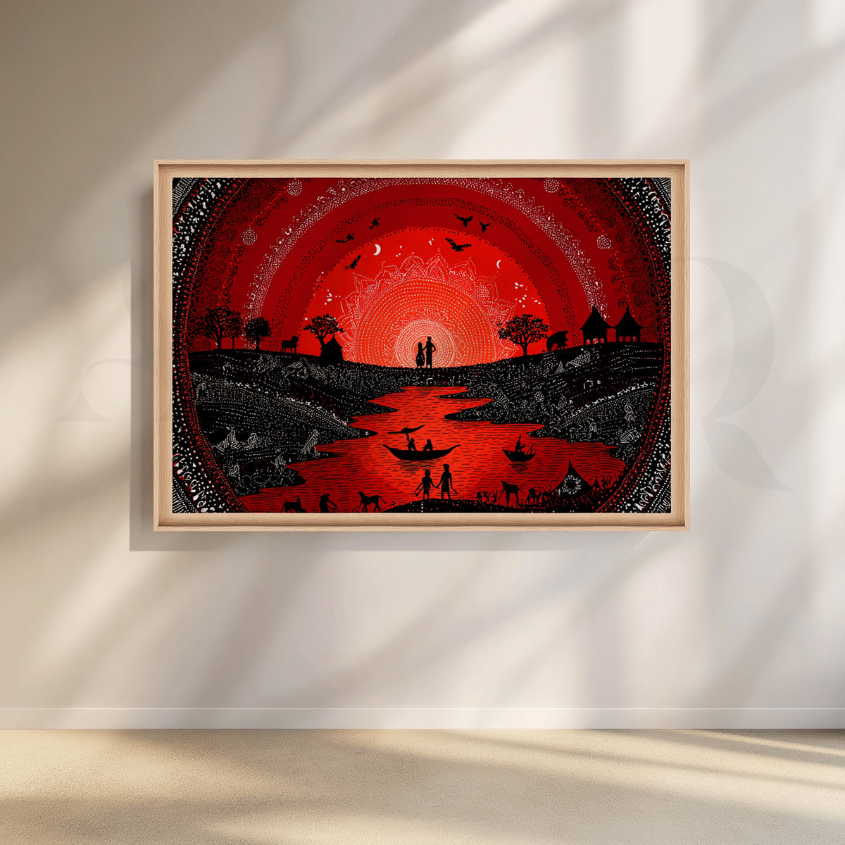 Crimson River Festival Canvas Artwork – Asha Art Studio – Image 5