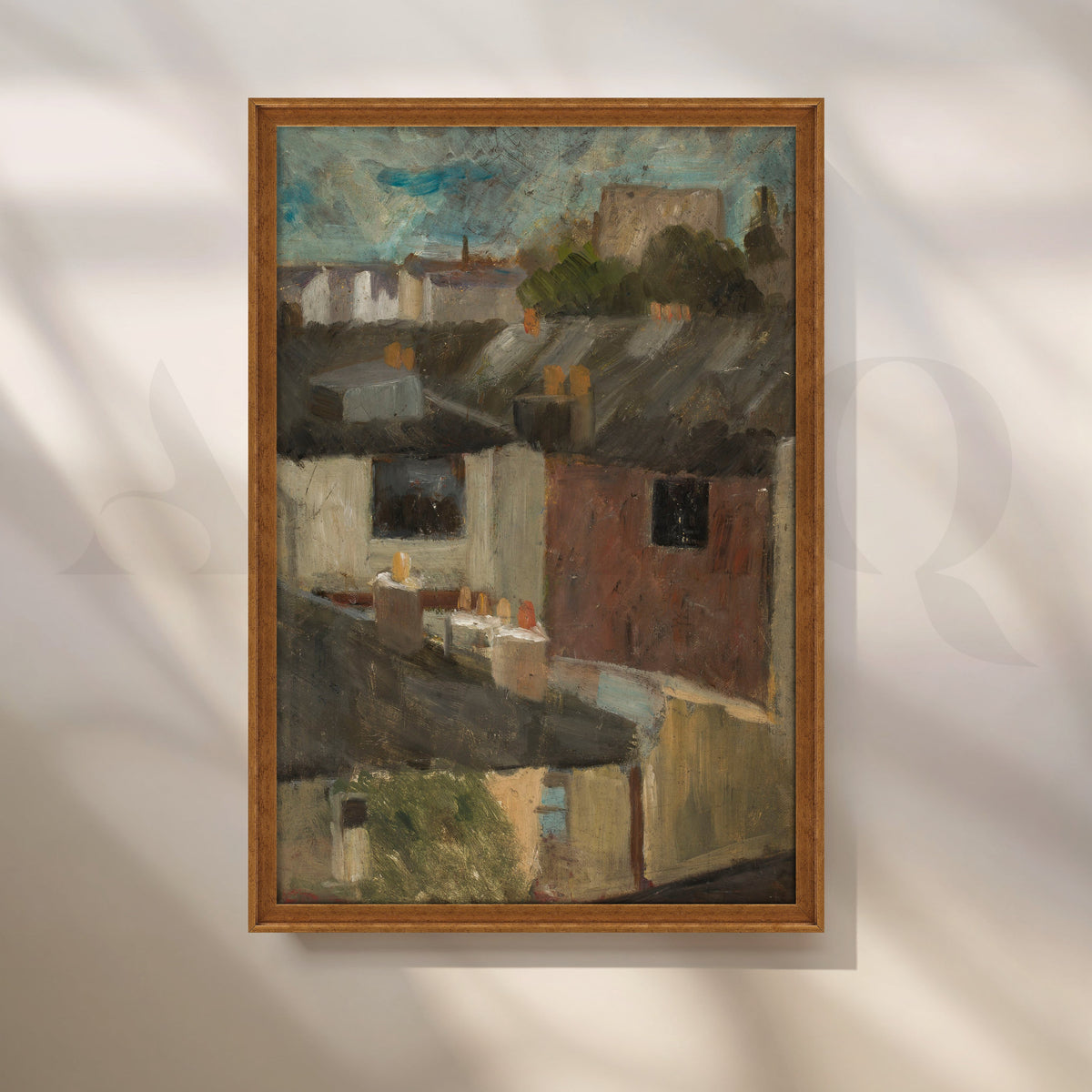 Rooftops at Dusk Canvas Artwork – Asha Art Studio – Image 6